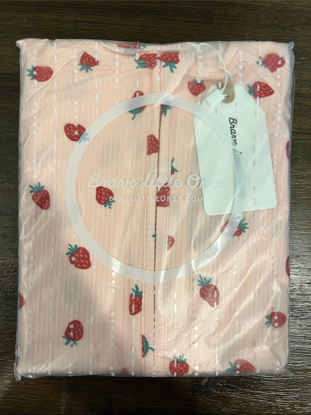 Brave Little Ones Pink Strawberry Print Footie